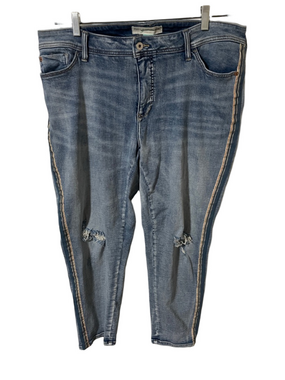 Anthropologie Pilcro Distressed Jeans with Side Stripe Size 16W